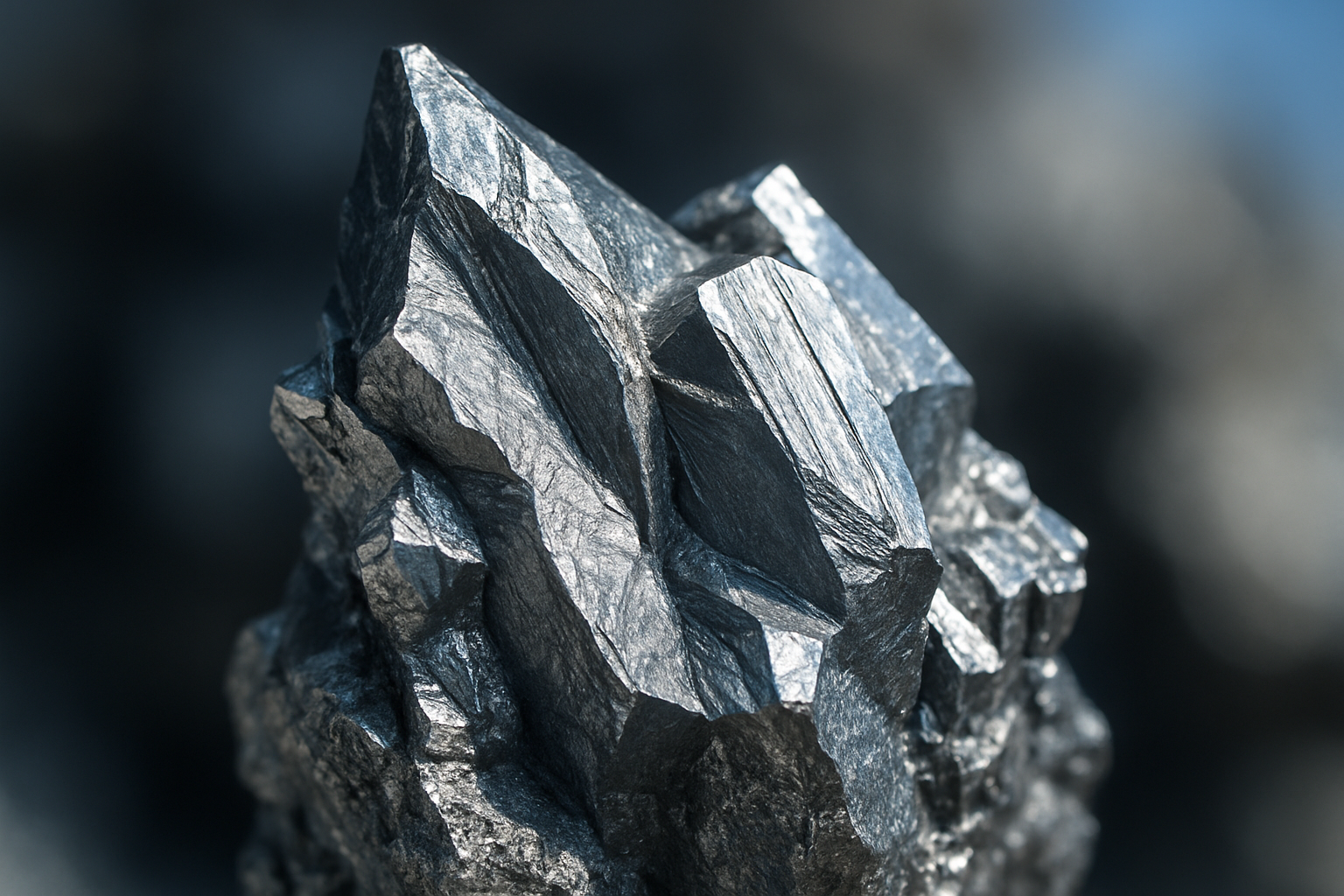 closeup photo of a jagged zinc crystal in bright daylight