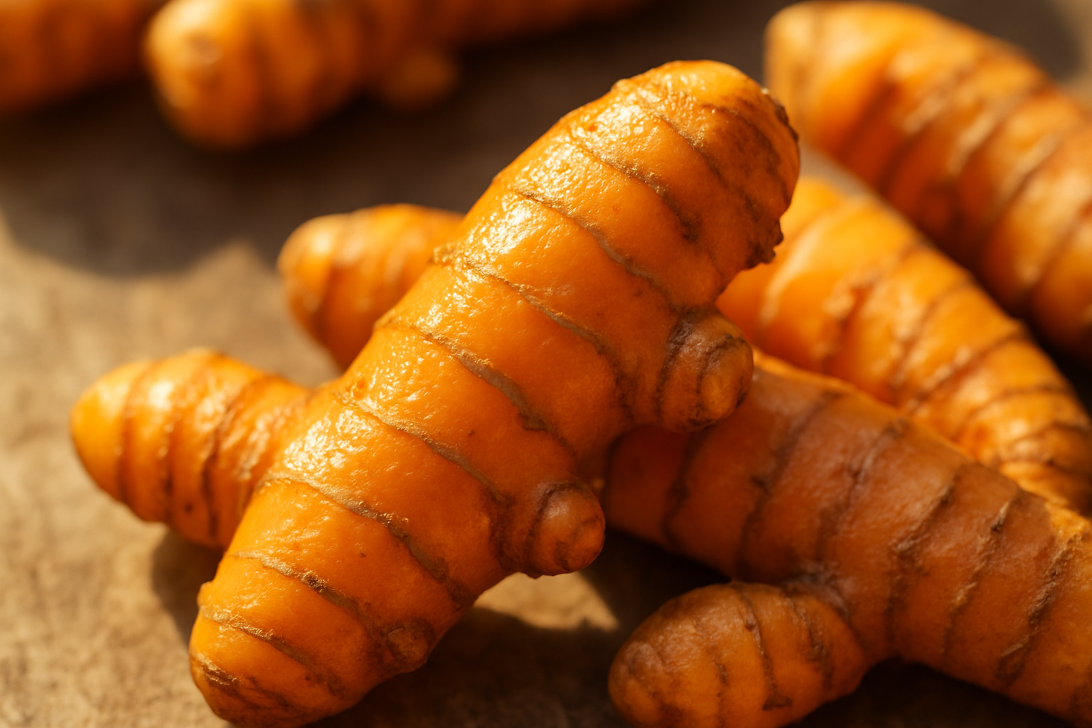 closeup photo of turmeric root in bright daylight